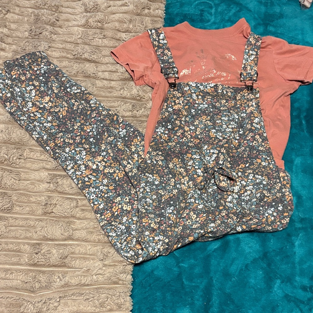 Floral Kids Bodysuit with Coral Top